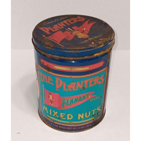 Vintage Limited Edition Mr. Peanut Advertising Tin Distressed Rusty Patina - Picture 6 of 6
